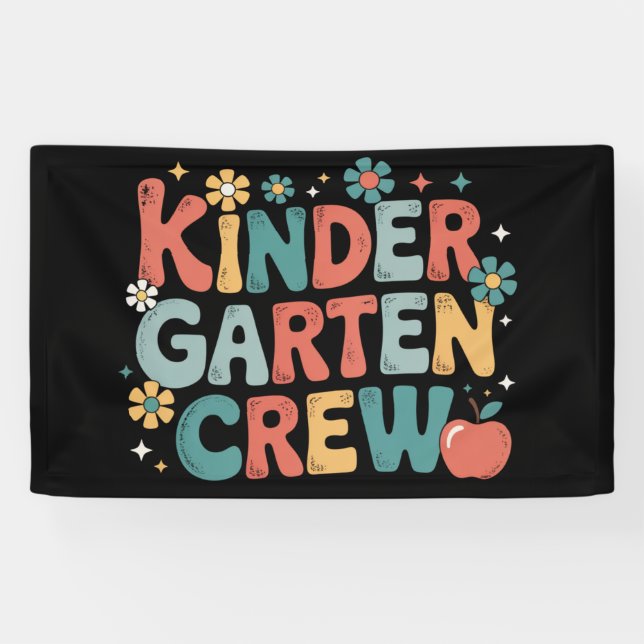Teacher  Back to School Kindergarten Crew Banner (Horizontal)
