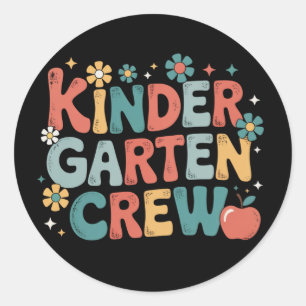 Teacher  Back to School Kindergarten Crew Classic Round Sticker
