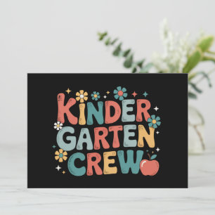 Teacher  Back to School Kindergarten Crew Invitation