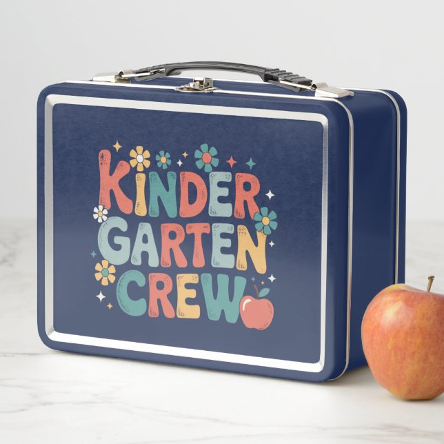 Teacher  Back to School Kindergarten Crew Metal Lunch Box (In Situ)