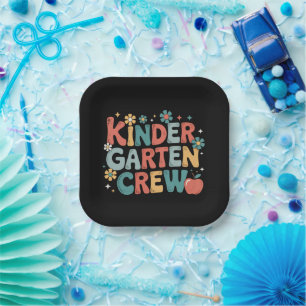 Teacher Back to School Kindergarten Crew Paper Plates