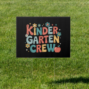 Teacher Back to School Kindergarten Crew Sign