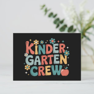 Teacher  Back to School Kindergarten Crew Thank You Card