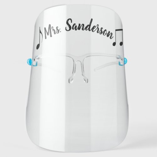 Teacher Back To School Music Notes Face Shield