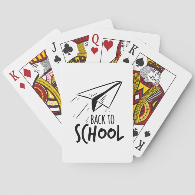 Teacher Back To School Poker Cards (Back)