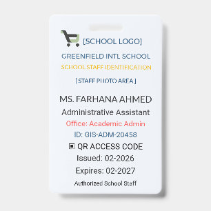 Teacher Badge Assistant ID – School Staff