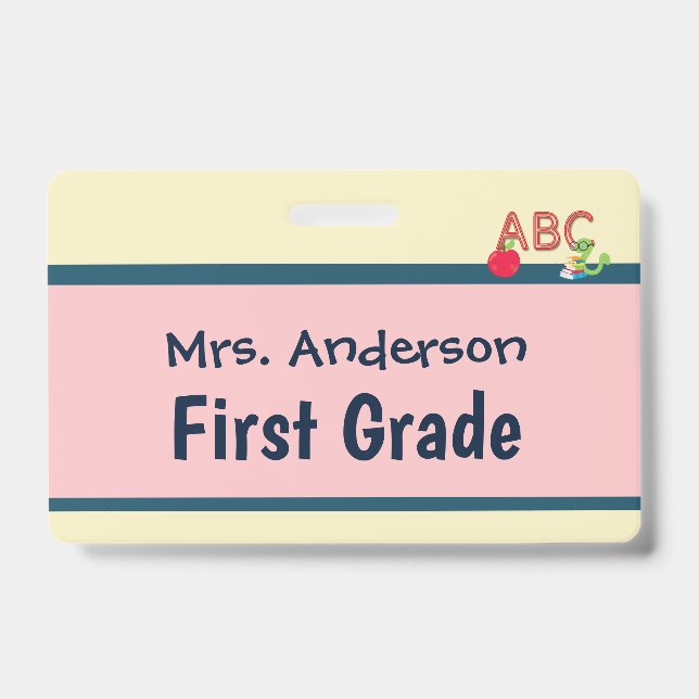 Teacher Badge for Two Classrooms Custom Badge (Front)