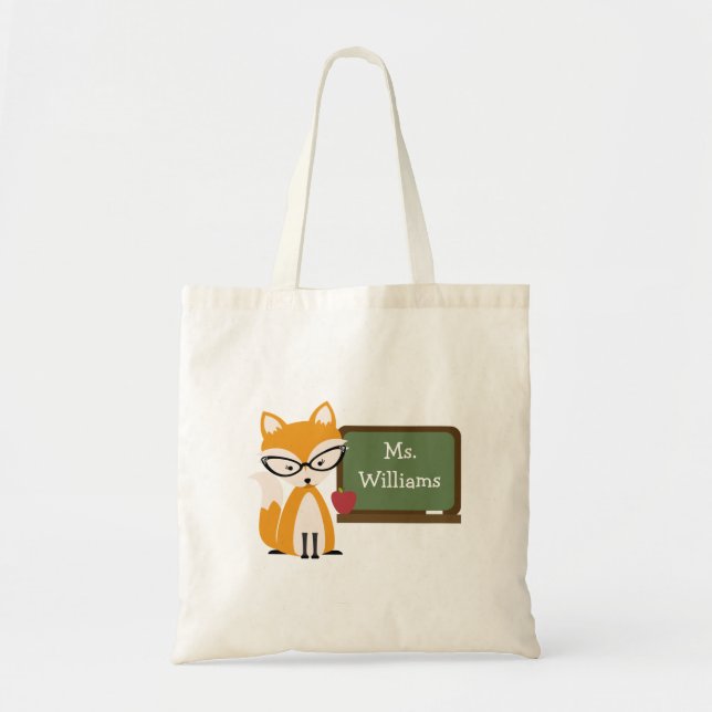 Teacher Bag - Fox At Chalkboard (Front)