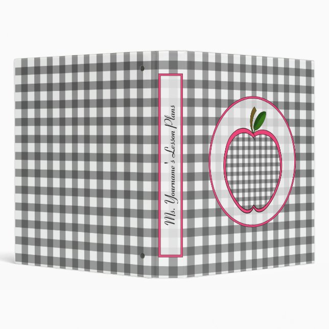 Teacher Binder - Gingham Apple (Background)