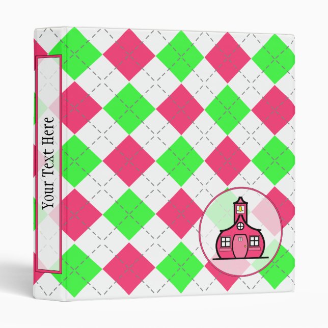 Teacher Binder - Hot Pink & Green (Front/Spine)