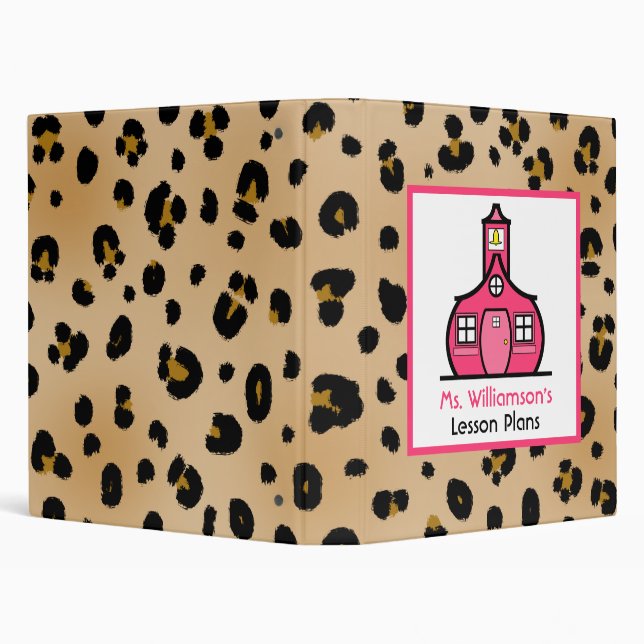 Teacher Binder - Leopard Print & Pink (Background)