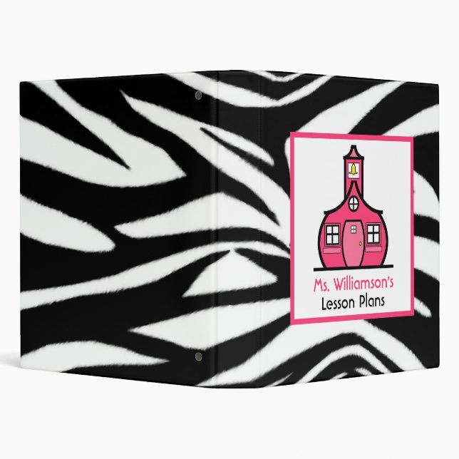 Teacher Binder - Zebra Print & Pink (Background)