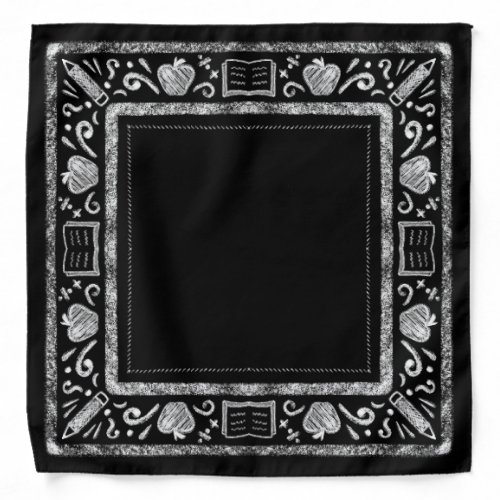 Teacher Black Chalkboard Bandana