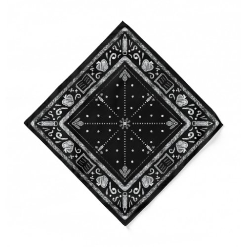 Teacher Black Chalkboard Bandana