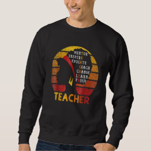 Teacher Black History Month Afro African Prde Men  Sweatshirt