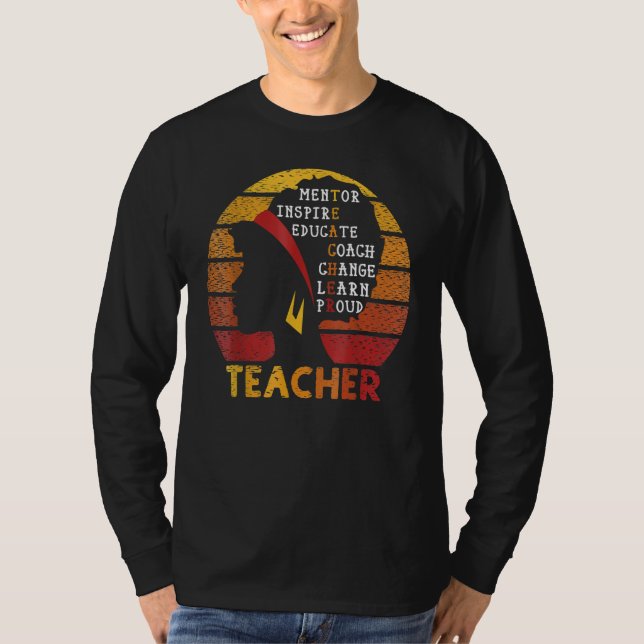 Teacher Black History Month Afro African Prde Men  T-Shirt (Front)