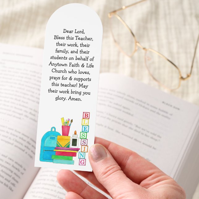 Teacher Blessing Back to School Bookmarks (Hand)