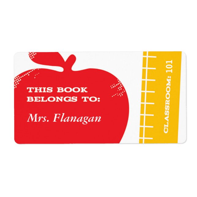 Teacher Book Label (Front)