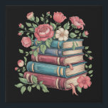 Teacher Book Lover Back to School Wildflowers Faux Canvas Print<br><div class="desc">Teacher Book Lover Back to School Wildflowers Vintage</div>