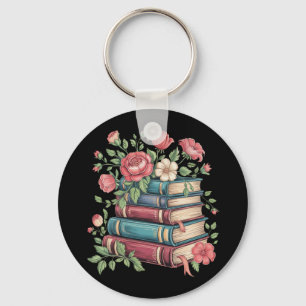 Teacher Book Lover Back to School Wildflowers Keychain