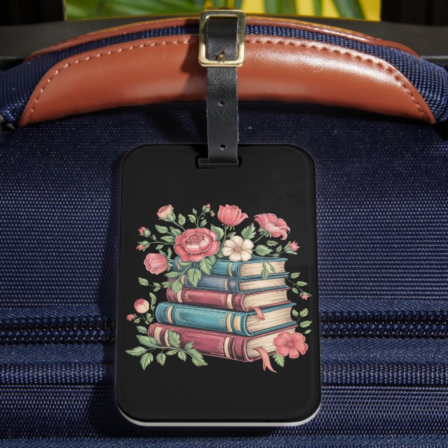 Teacher Book Lover Back to School Wildflowers Luggage Tag (Front Insitu 2)