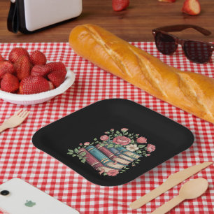 Teacher Book Lover Back to School Wildflowers Paper Plates