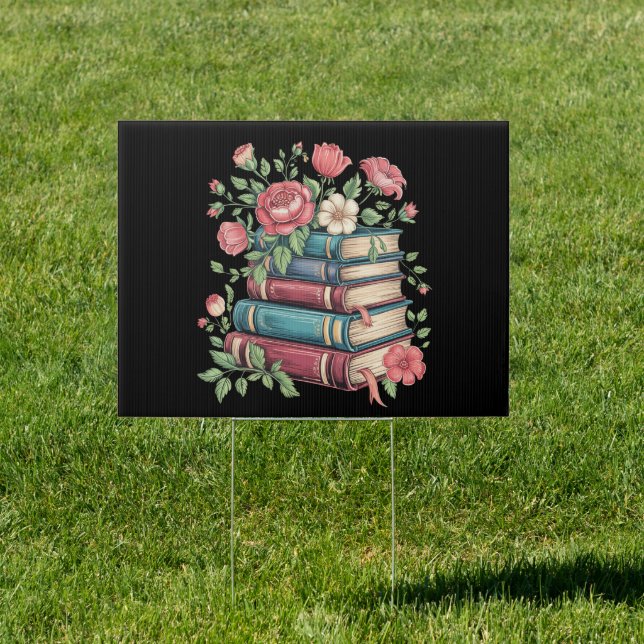 Teacher Book Lover Back to School Wildflowers Sign (Insitu)