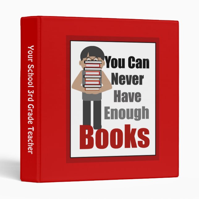 Teacher Book Lover Red Binder 1 (Front/Spine)