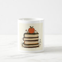 Teacher Book Stack Apple Mug