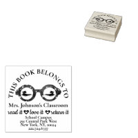 Teacher Book Stamp, Personalized Bookplate Rubber Stamp, Teacher