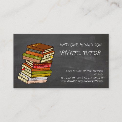 Teacher bookseller editor business card