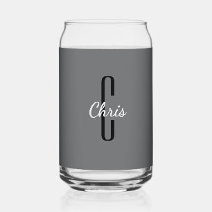 Teacher Boss Coach Charcoal Gray Beverage Can Glass