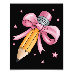 Teacher Bow Pencil Teaching Life Appreciation Gift Photo Print
