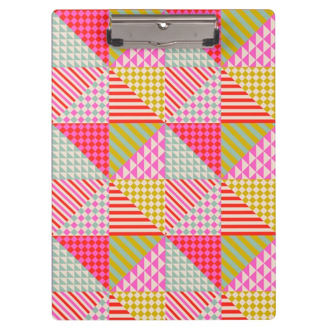 Teacher Bright Colorful Patchwork Clipboard (Front)