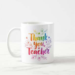 Teacher Bright Colorful "Thank You" Mug Gift