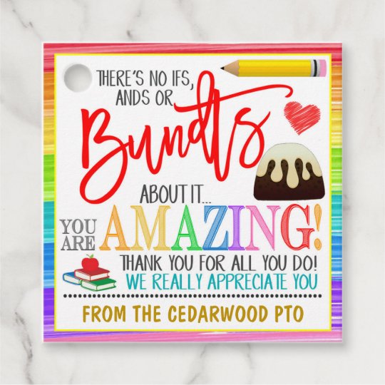 Teacher Bundt Cake Gift Tag