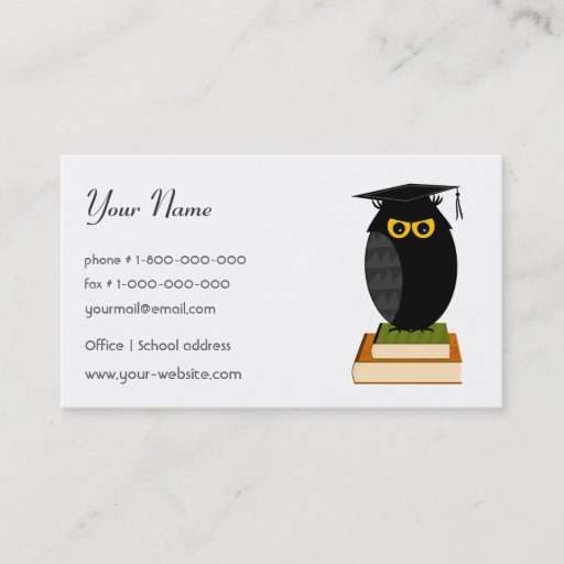Customizable Teacher Business Card
