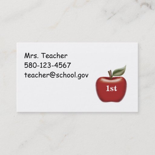 Customizable Teacher Business Card