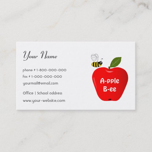 Customizable Teacher Business Card