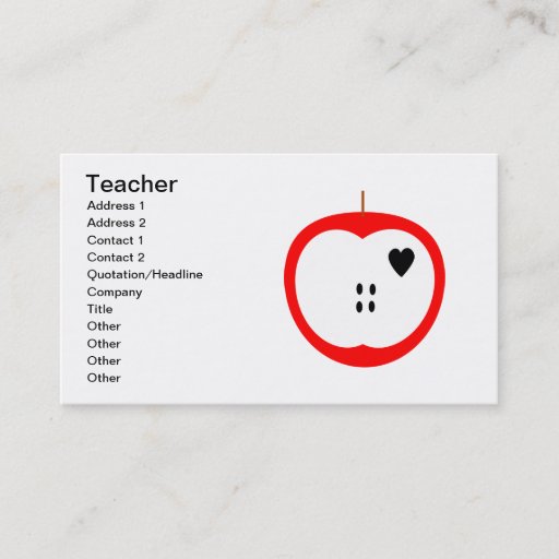 Customizable Teacher Business Cards