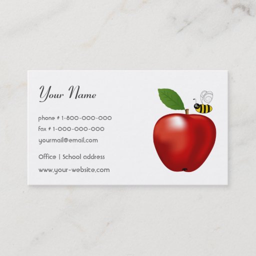 Customizable Teacher Business Card