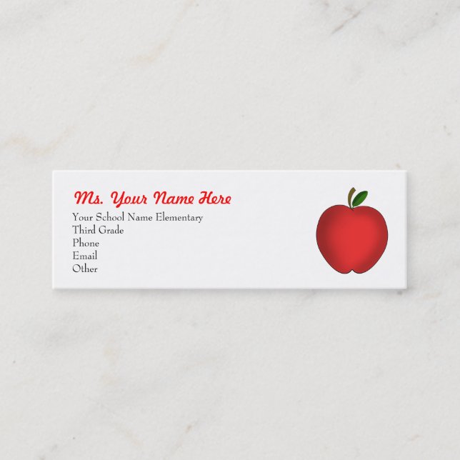Teacher Business Card (Front)