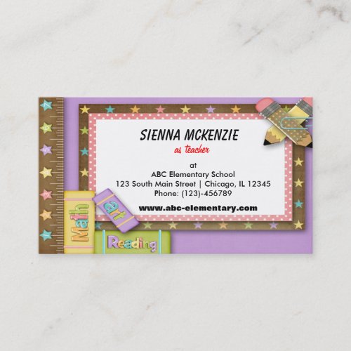 Teacher Business Card Templates