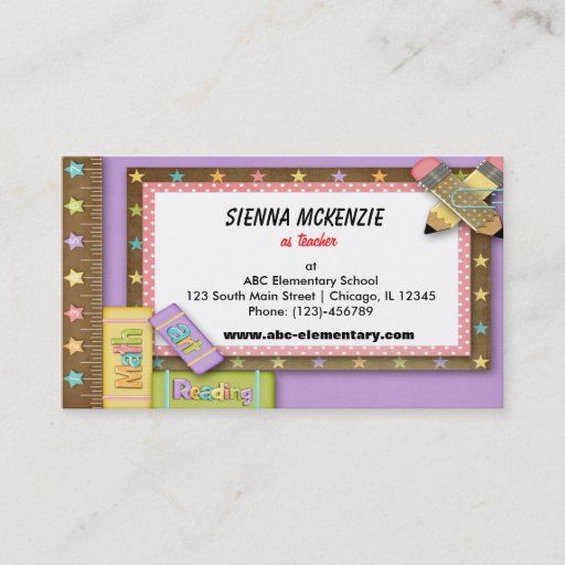Customizable Teacher Business Card Templates