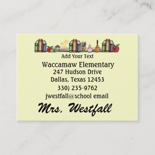Customizable Teacher Business Card by SRF