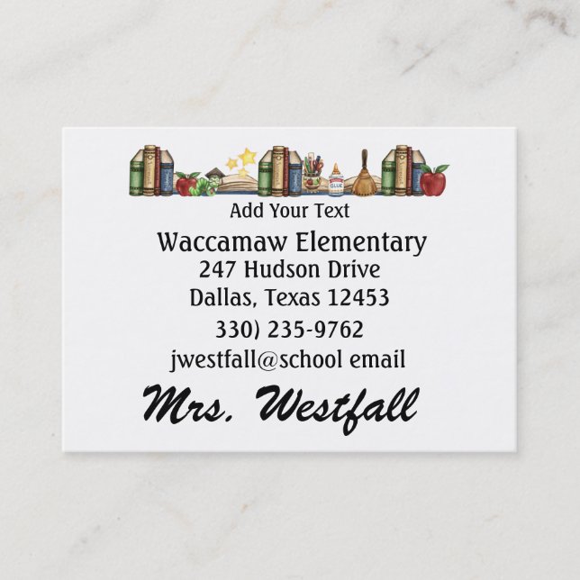 Teacher Business Card by SRF (Front)