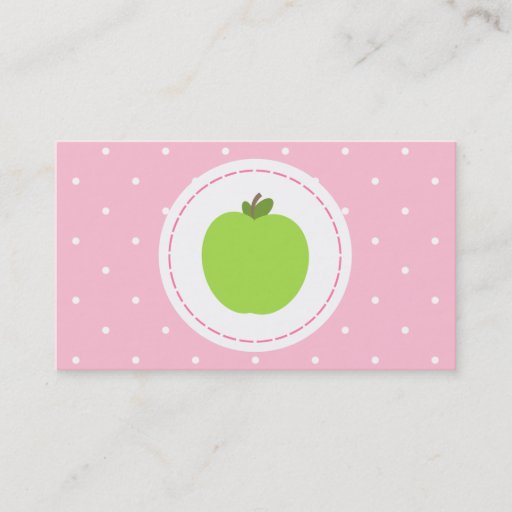 Customizable Teacher Business Card - Pink With White Polka Dots