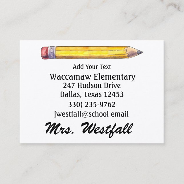 Teacher Business Card - See Reverse -  SRF (Front)