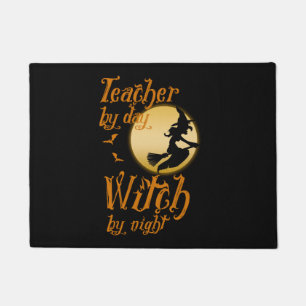 Teacher By Day Witch By Night Halloween Doormat