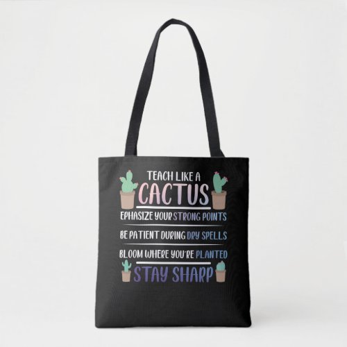 Teacher Cactus PreK Education Teaching Graduation Tote Bag